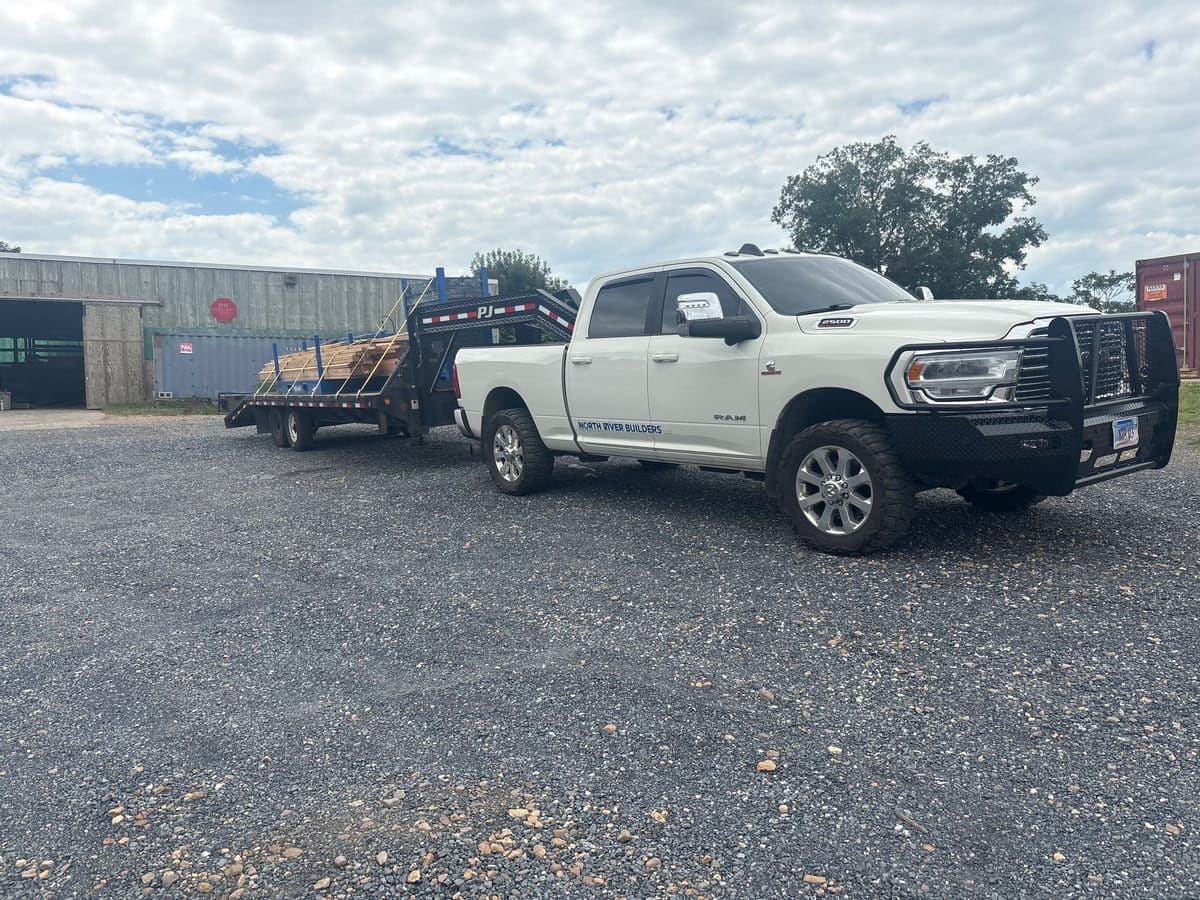 Nor-Riv truck and trailer staged for delivery